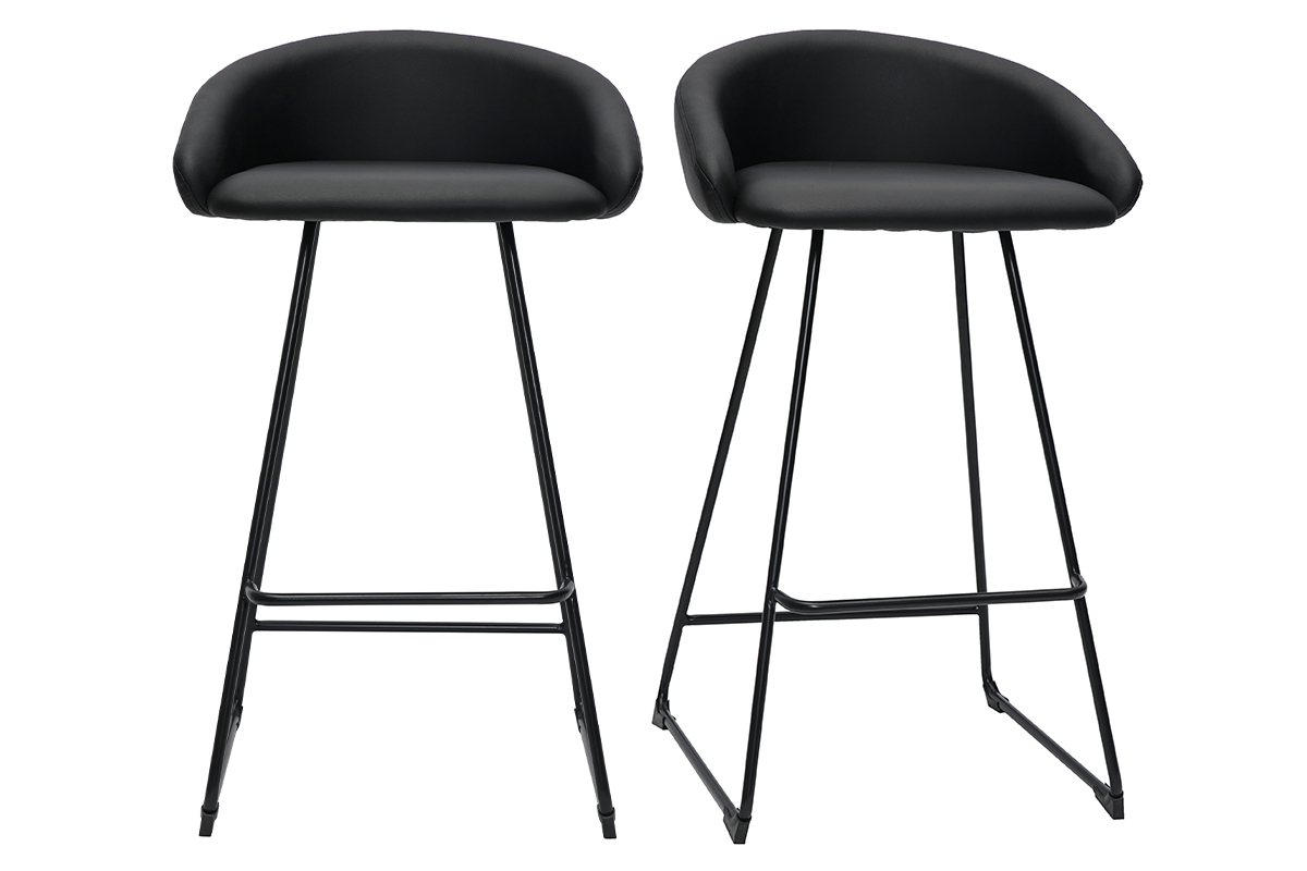 Sgabelli da bar design nero H69 cm (lotto di 2) REYNOLD