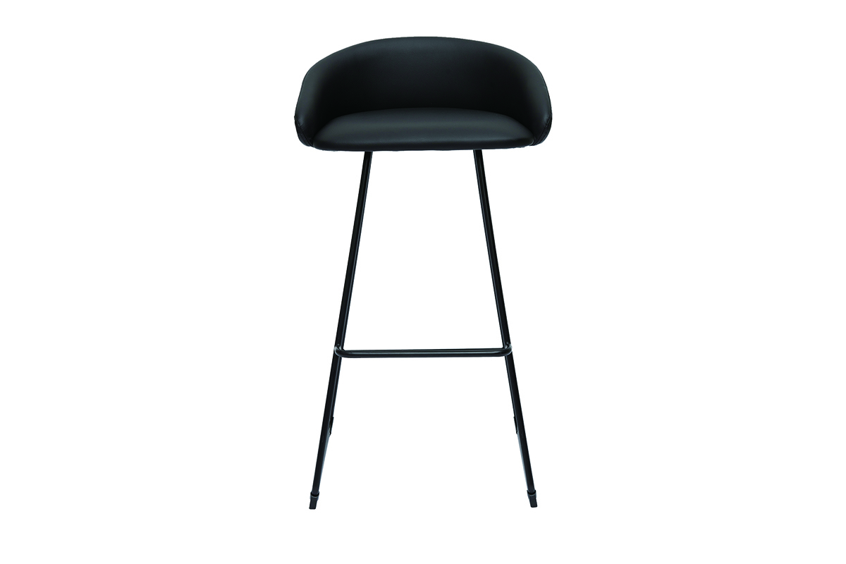 Sgabelli da bar design nero H75 cm (lotto di 2) REYNOLD