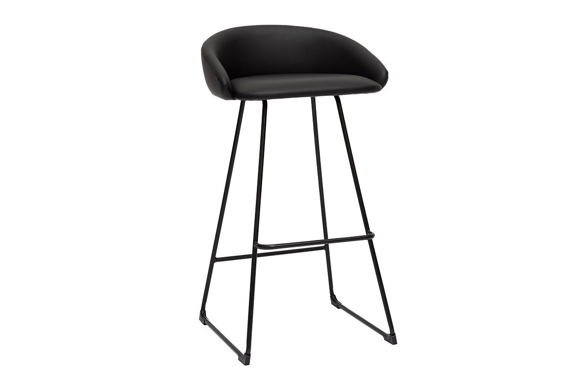 Sgabelli da bar design nero H75 cm (lotto di 2) REYNOLD