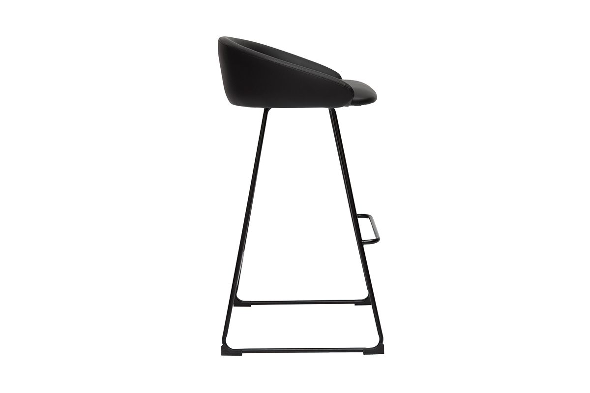 Sgabelli da bar design nero H75 cm (lotto di 2) REYNOLD