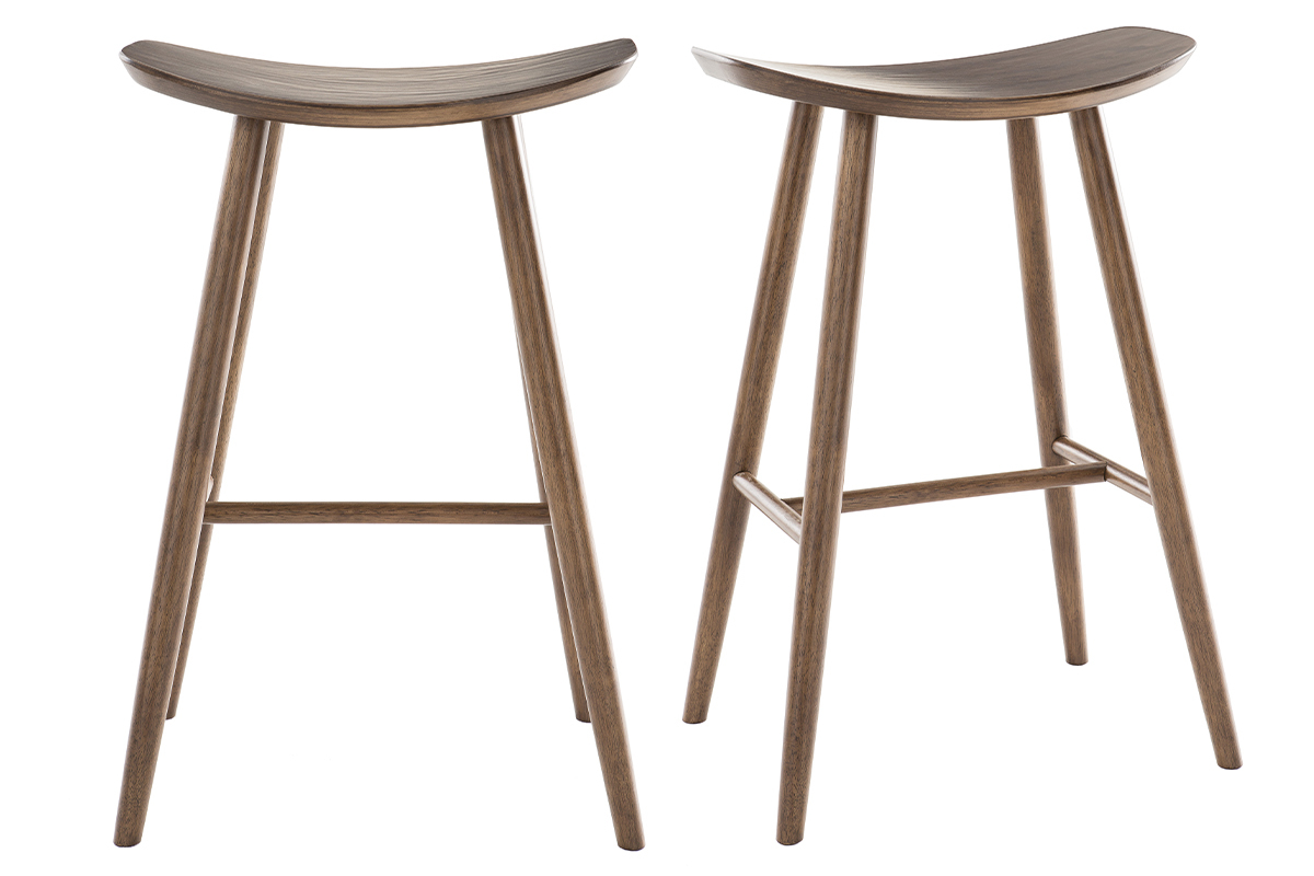 Set Di 2 Sgabelli Da Bar HOMCOM In Acrilico Trasparente E Legno Di Faggio, Con Poggiapiedi E Schienale, 39x44x78 Cm - 3