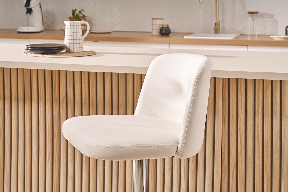Sgabelli da bar design regolabili bianchi (set di 2) MONTI