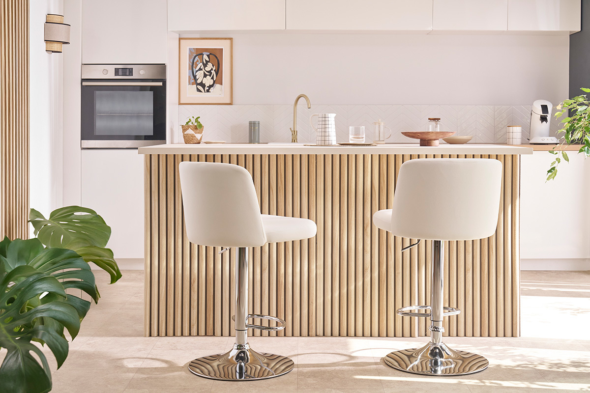 Sgabelli da bar design regolabili bianchi (set di 2) MONTI