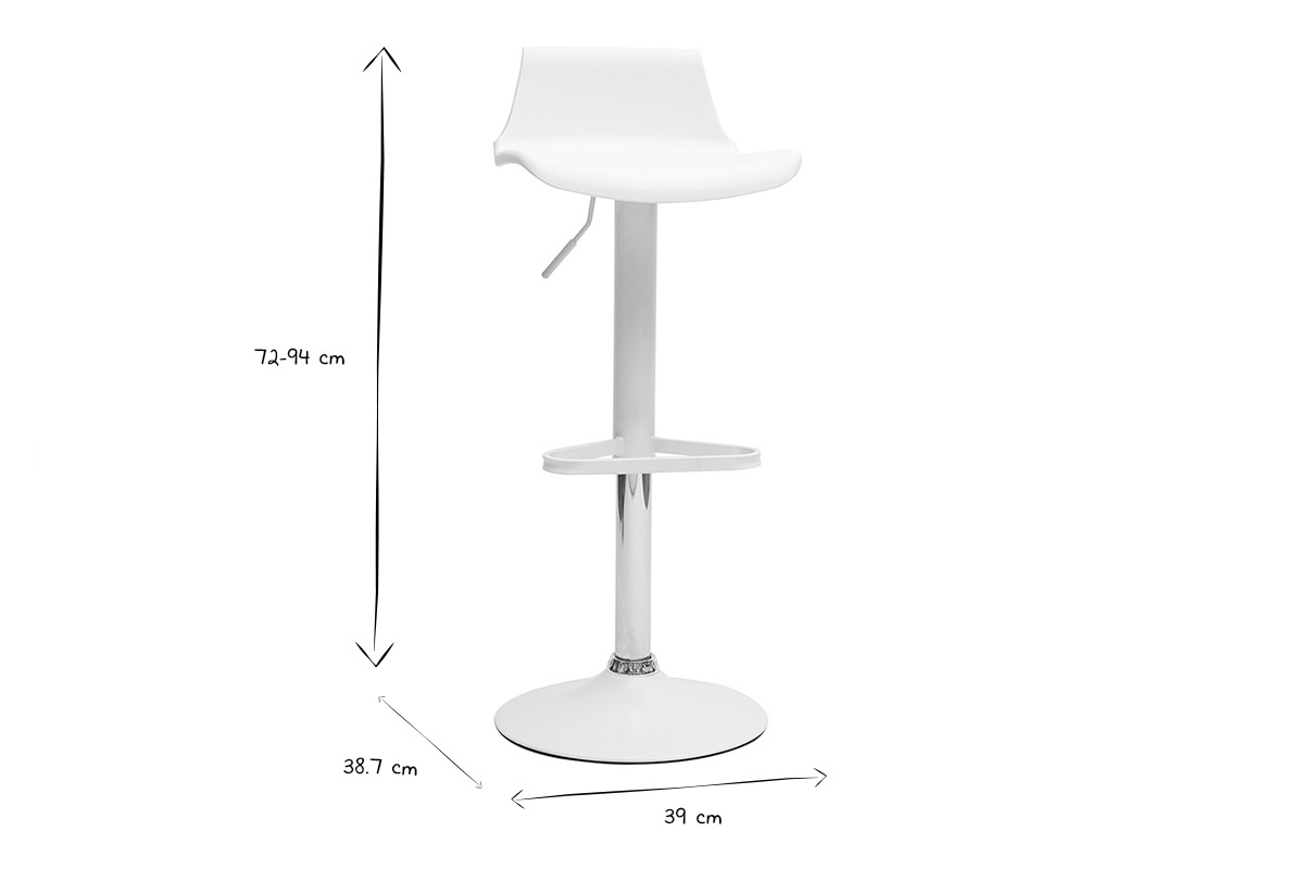 Sgabelli da bar design regolabili bianco 360� (set di 360) KRONOS