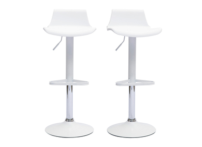 Sgabelli da bar design regolabili bianco 360&deg; (set di 360) KRONOS