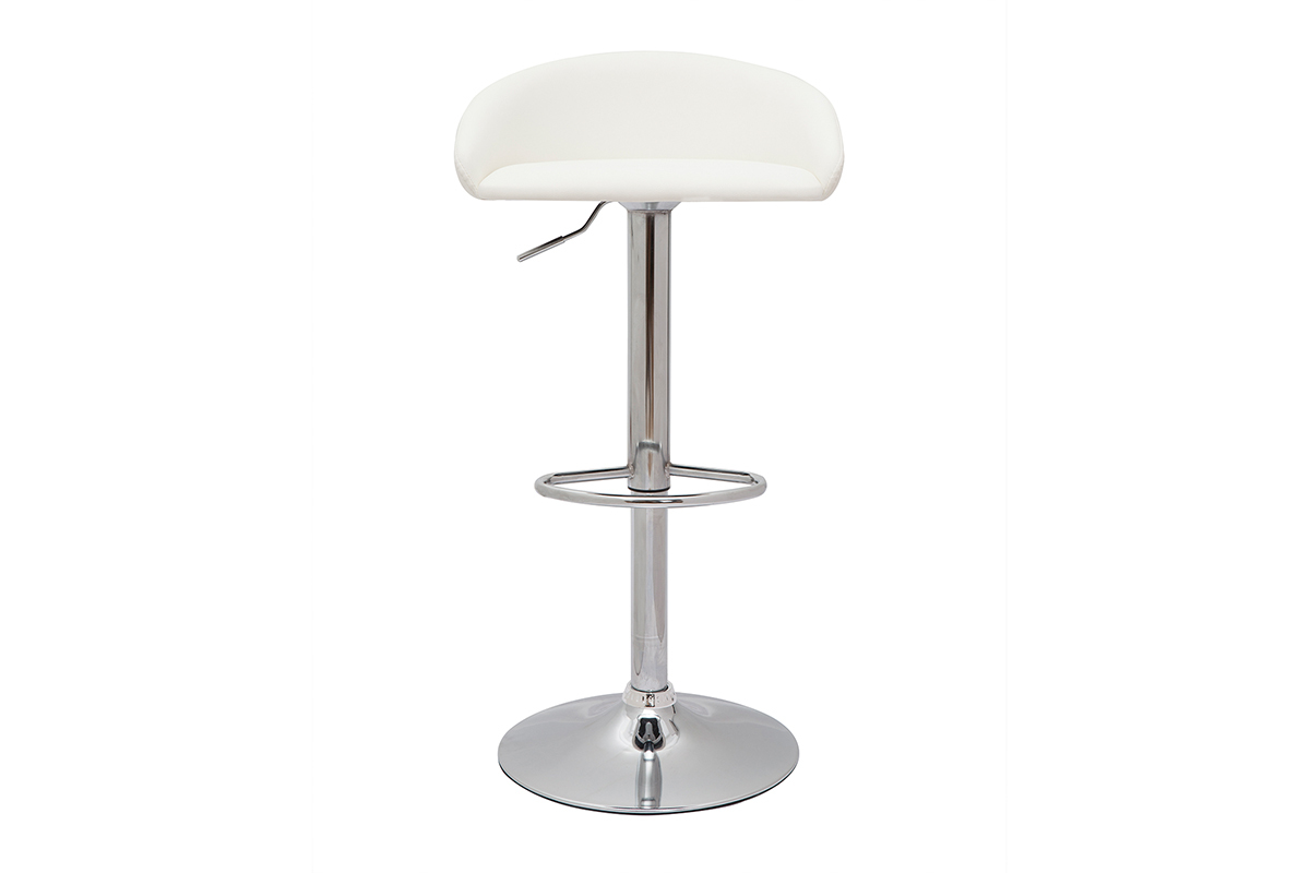 Sgabelli da bar design regolabili bianco e acciaio cromato (set di 2) REYNOLD