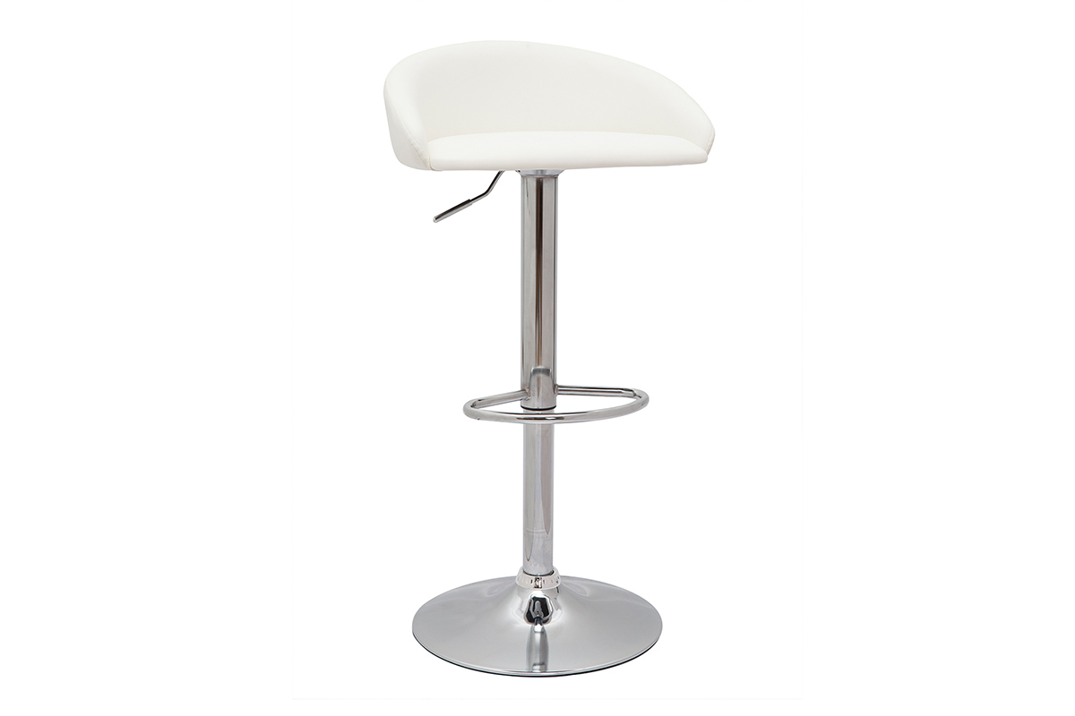 Sgabelli da bar design regolabili bianco e acciaio cromato (set di 2) REYNOLD
