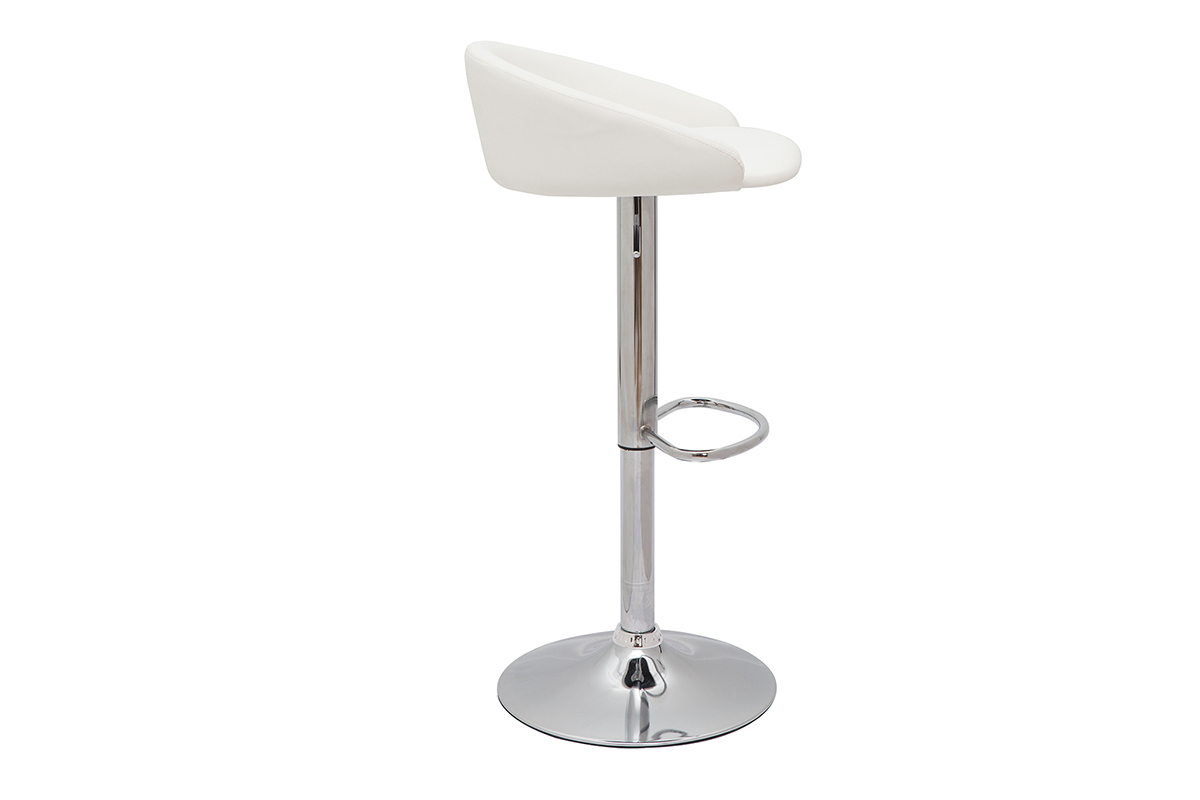 Sgabelli da bar design regolabili bianco e acciaio cromato (set di 2) REYNOLD