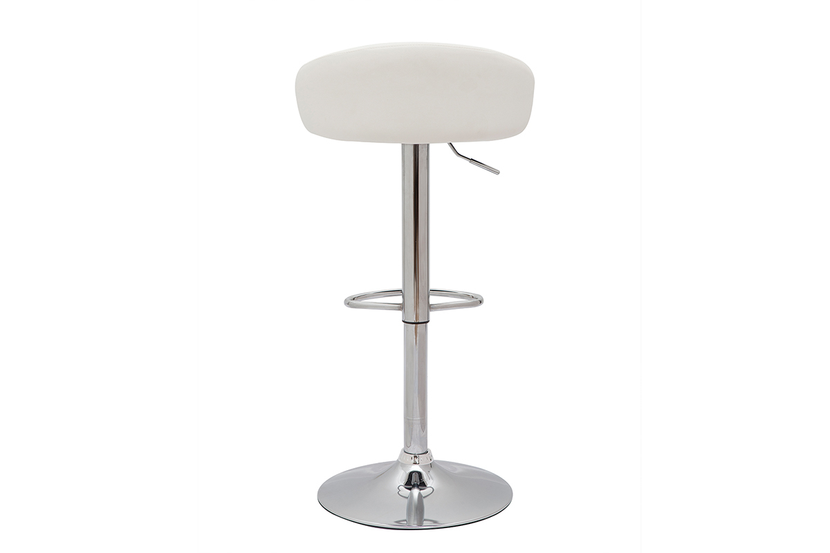 Sgabelli da bar design regolabili bianco e acciaio cromato (set di 2) REYNOLD