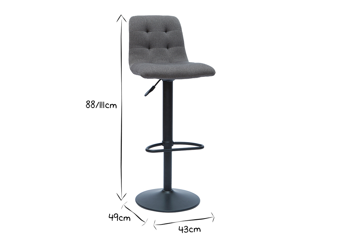 Sgabelli da bar design regolabili grigio (set di 2) ESCAPE