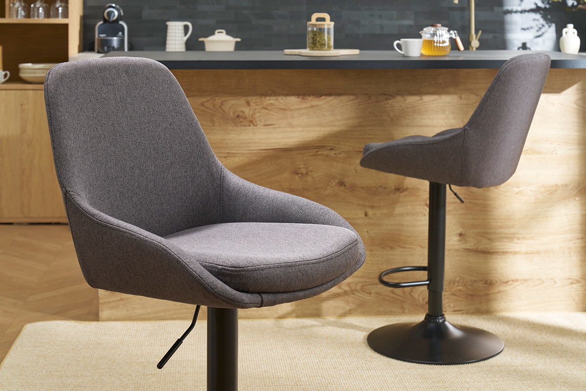 Sgabelli da bar design regolabili grigio scuro (set di 2) HOLO