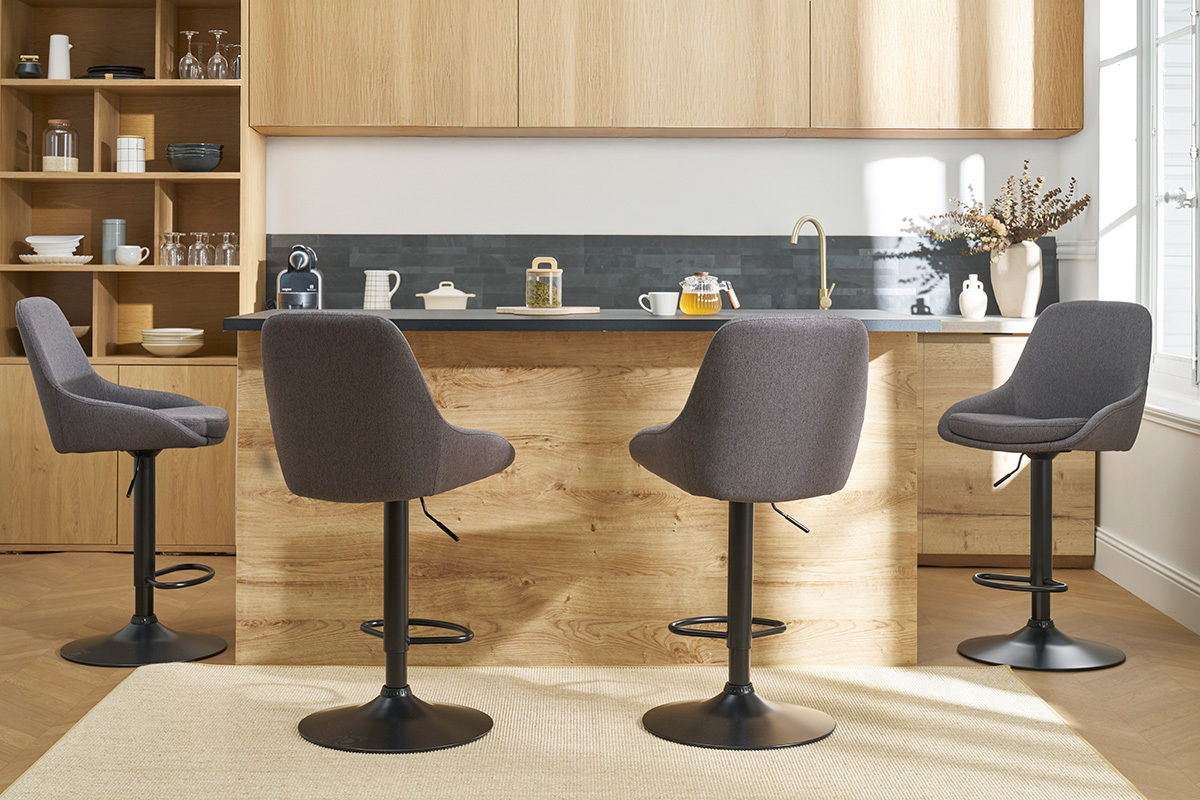 Sgabelli da bar design regolabili grigio scuro (set di 2) HOLO