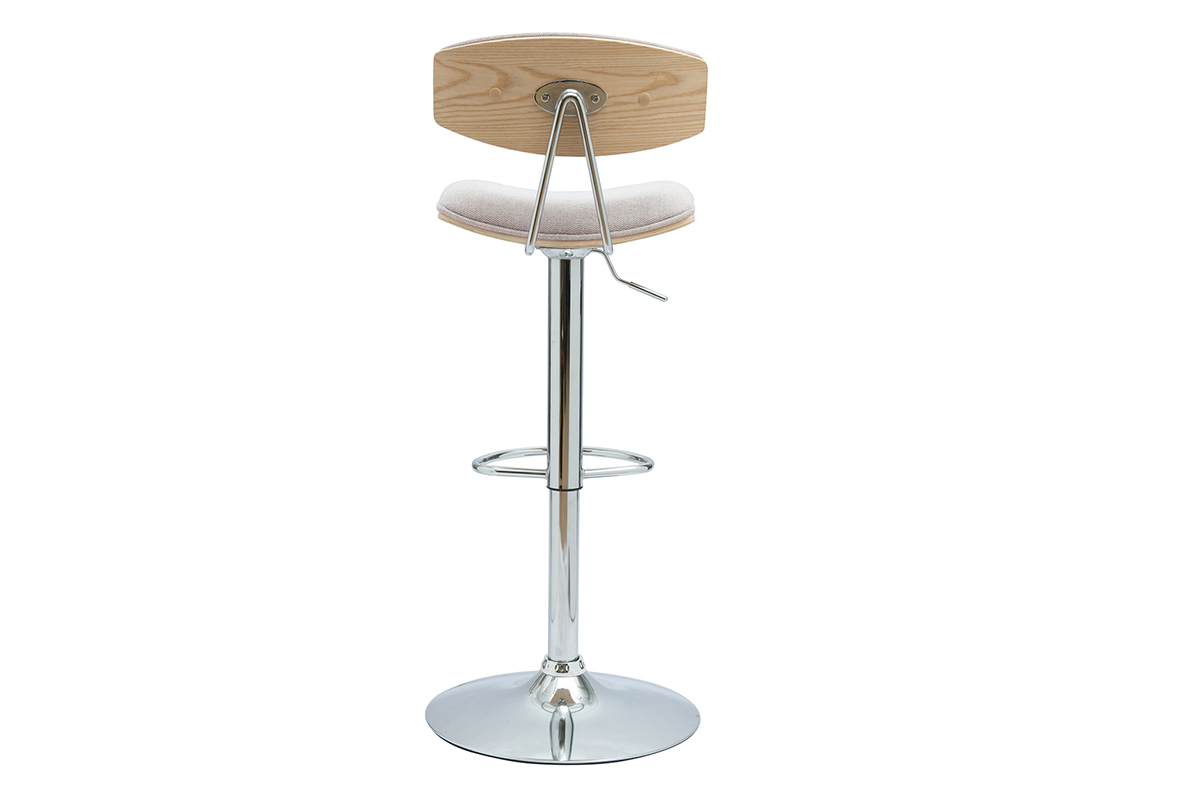 Sgabelli da bar design regolabili in tessuto effetto velluto beige e metallo (set di 2) VASCO