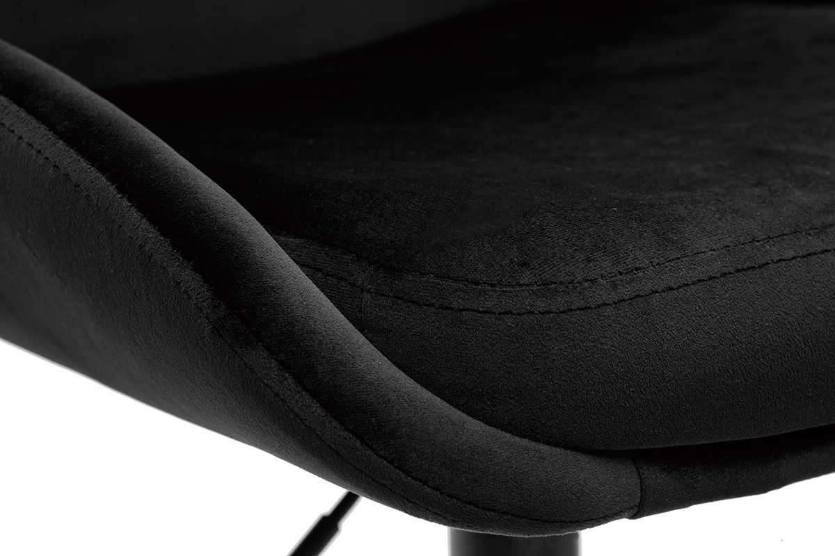 Sgabelli da bar design regolabili in tessuto velluto blu petrolio e metallo nero 360� (set di 2) HOLO