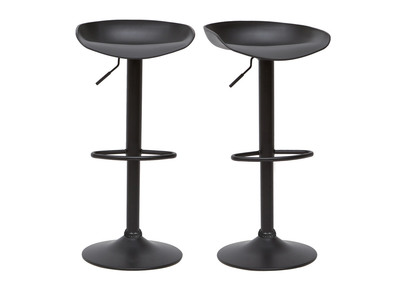 Sgabelli da bar design regolabili neri H65 cm (set di 2) PEBBLE