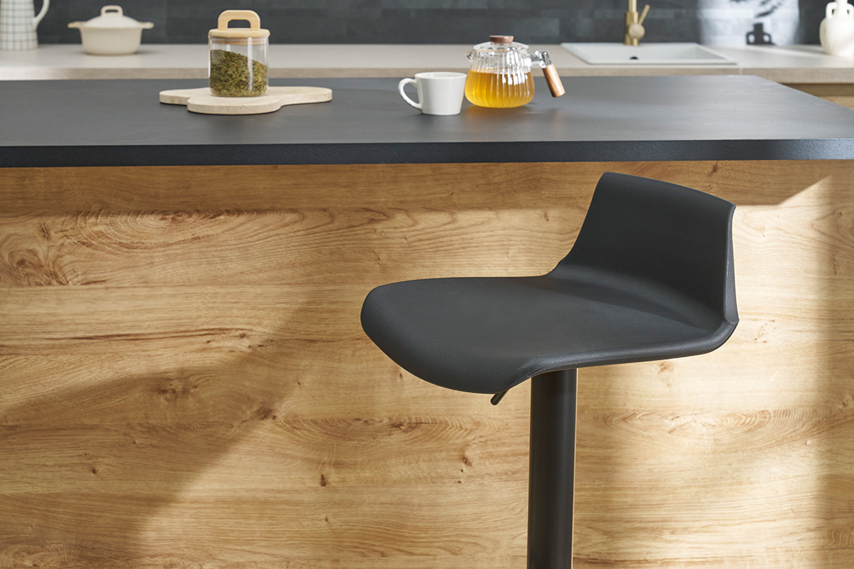 Sgabelli da bar design regolabili nero 360 (set di 2) KRONOS