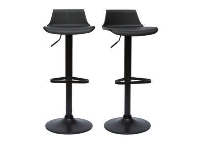 Sgabelli da bar design regolabili nero 360° (set di 2) KRONOS