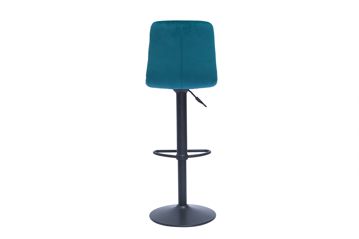 Sgabelli da bar design regolabili velluto blu petrolio (set di 2) ESCAPE