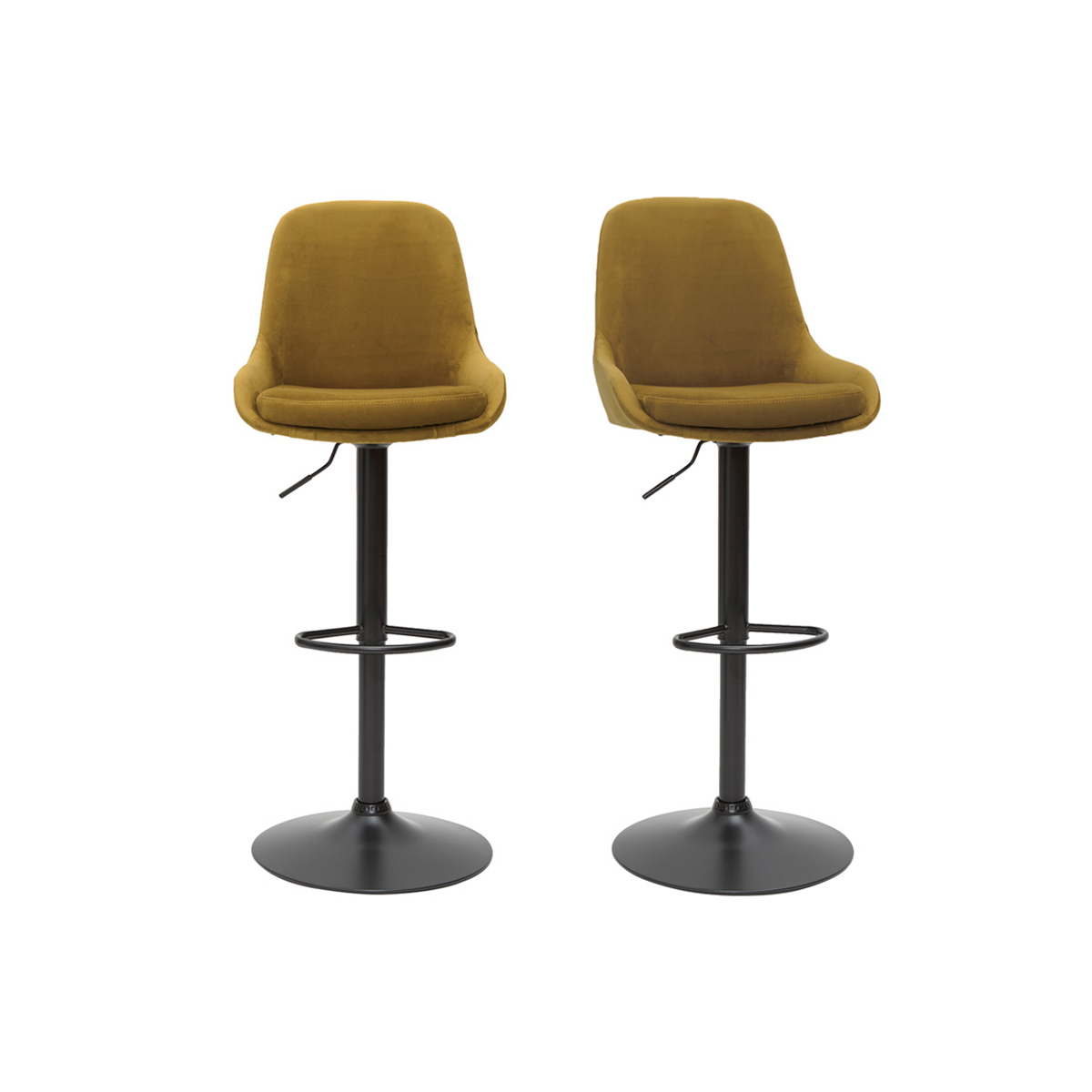Sgabelli da bar design regolabili velluto bronzo (set di 2) HOLO
