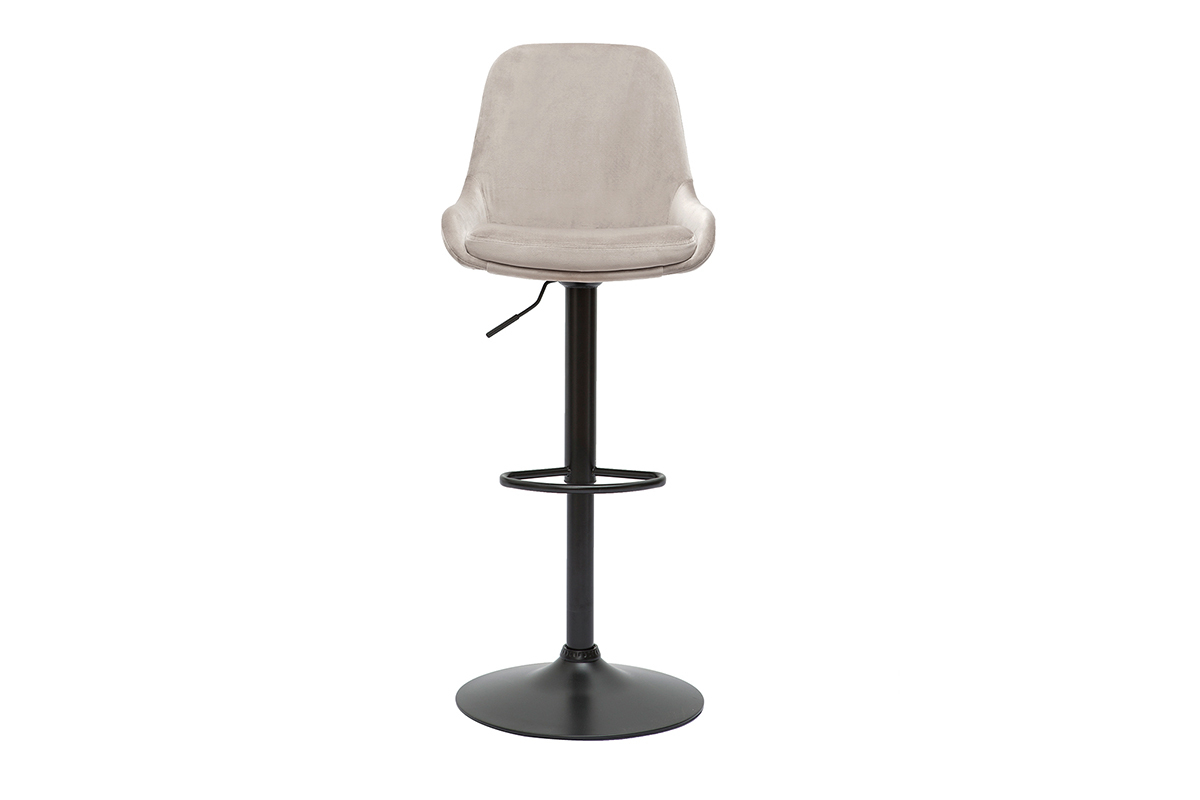 Sgabelli da bar design regolabili velluto color talpa (set di 2) HOLO