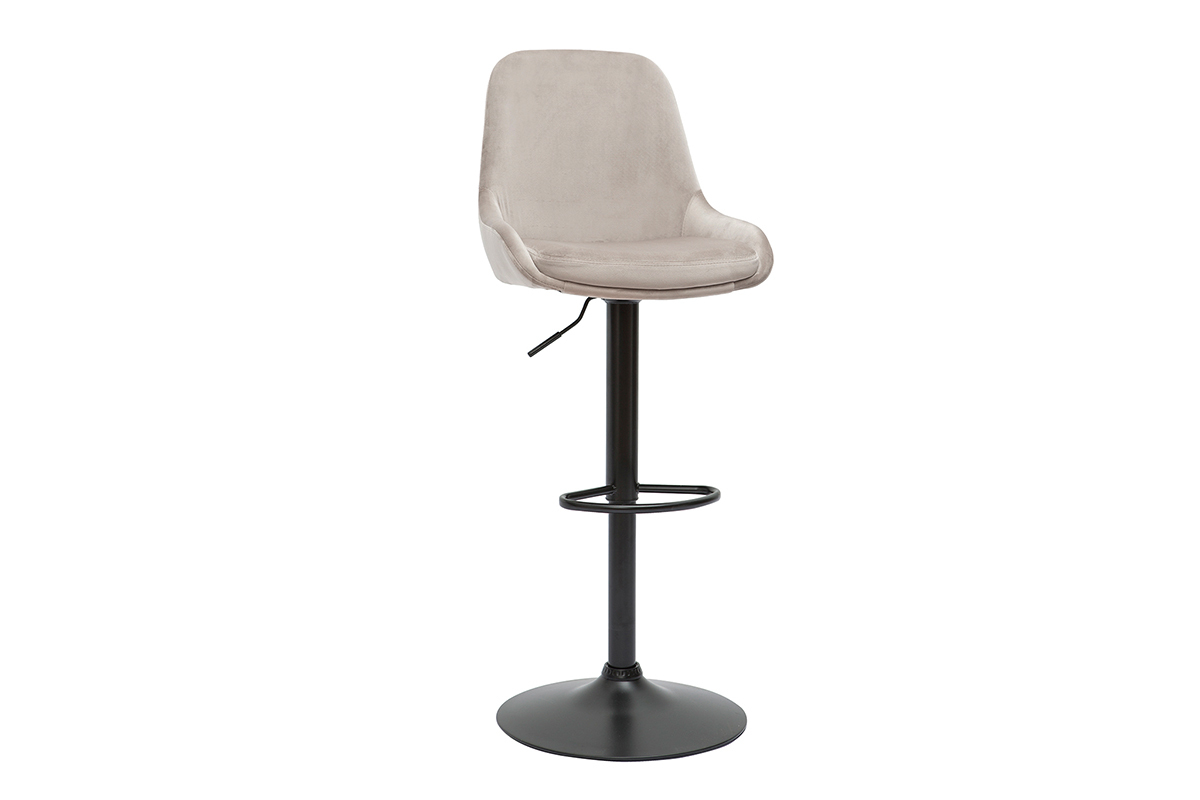 Sgabelli da bar design regolabili velluto color talpa (set di 2) HOLO