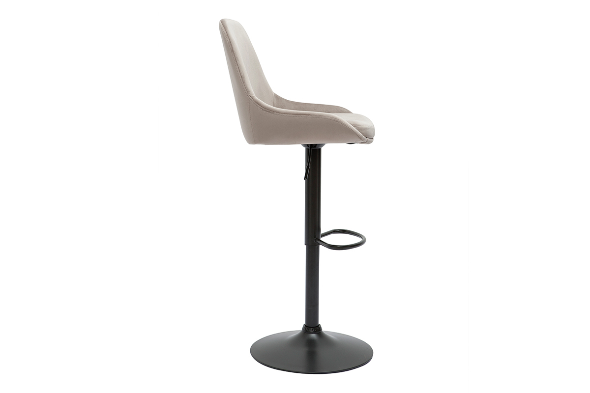 Sgabelli da bar design regolabili velluto color talpa (set di 2) HOLO