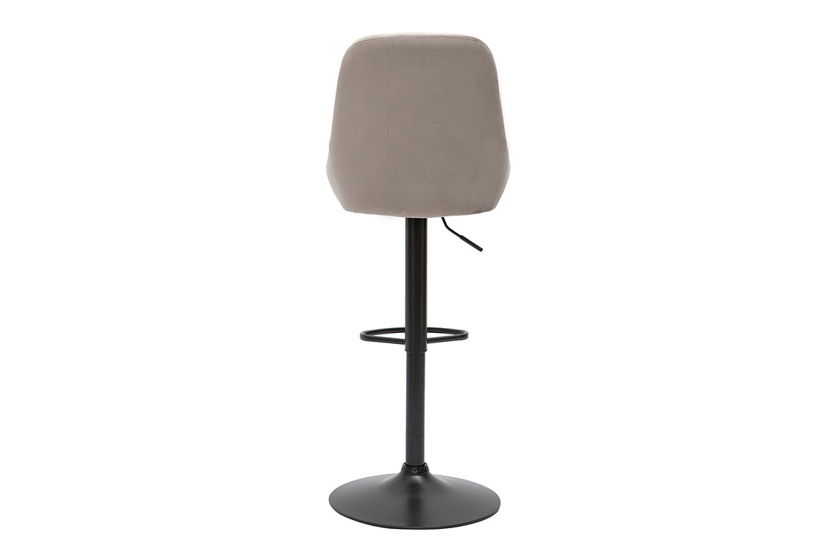Sgabelli da bar design regolabili velluto color talpa (set di 2) HOLO