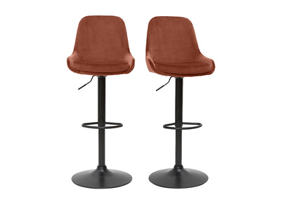 Sgabelli da bar design regolabili velluto rosso mattone (set di 2) HOLO