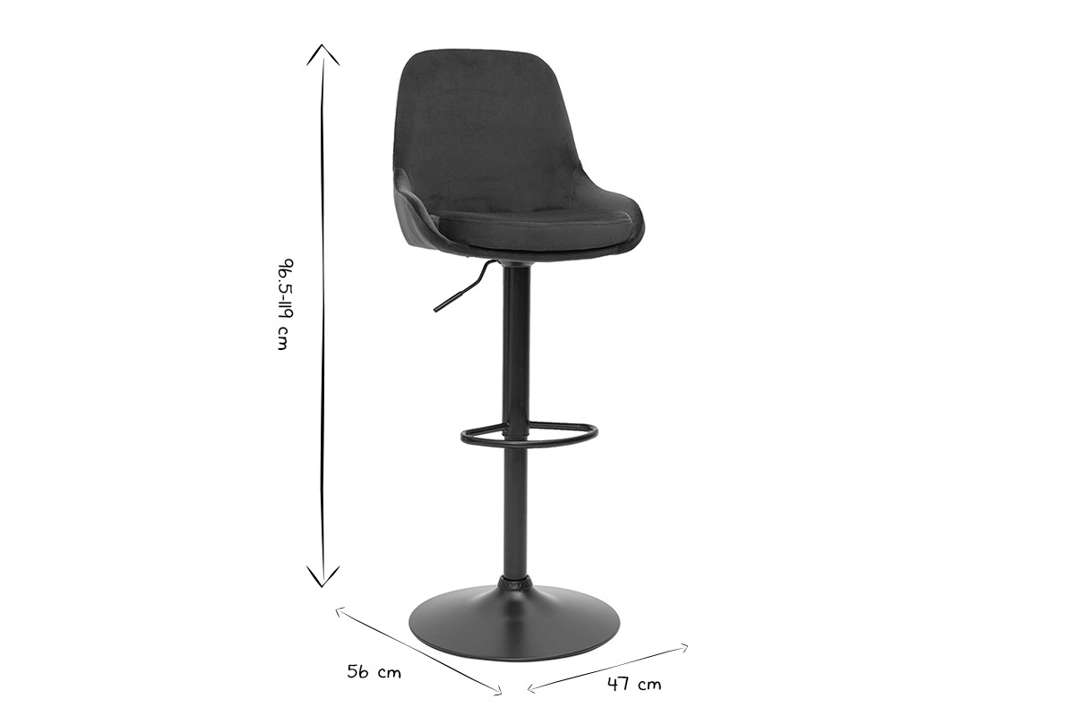 Sgabelli da bar design regolabili velluto verde (set di 2) HOLO