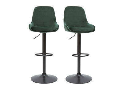 Sgabelli da bar design regolabili velluto verde (set di 2) HOLO