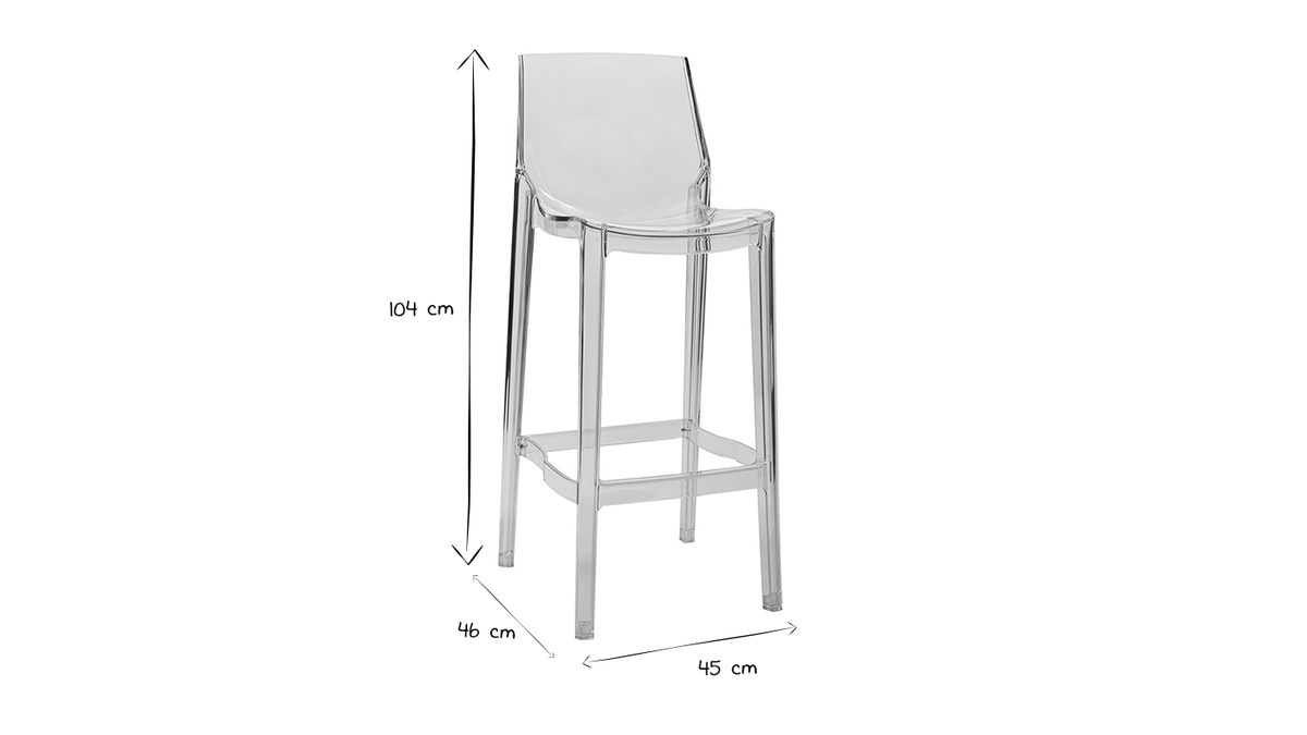 Sgabelli da bar design trasparenti set di 2 YLAK