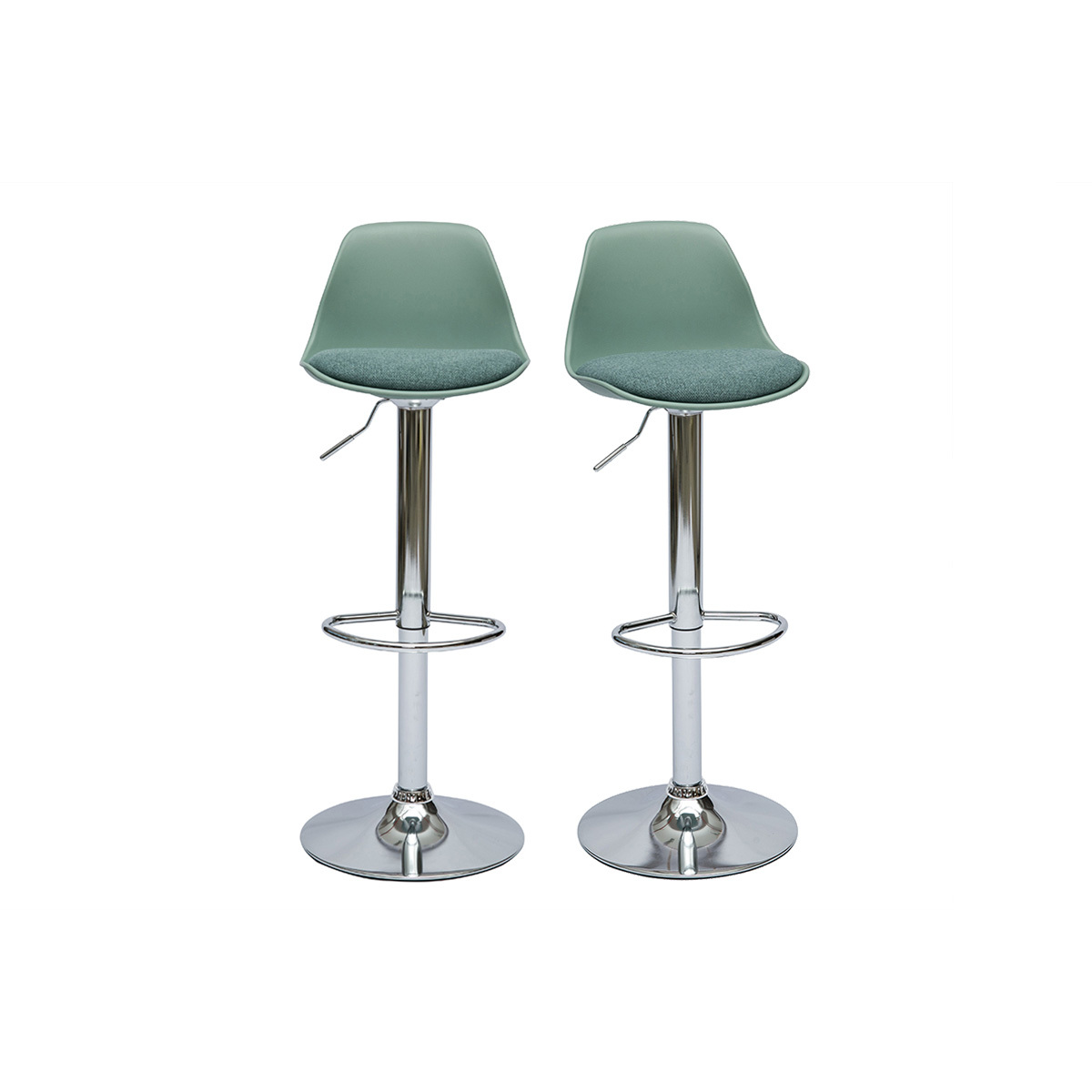 Sgabelli da bar design verde-azzurro (set di 2) STEEVY