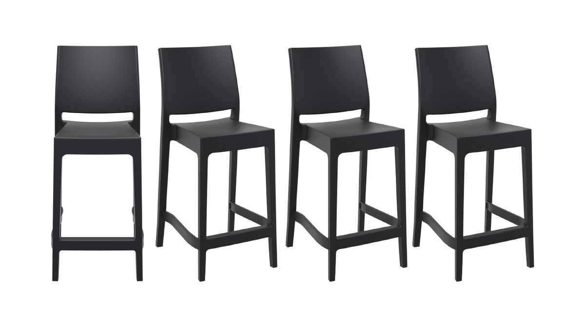 Sgabelli da bar di design impilabili 65 cm neri (set di 4) CALAO