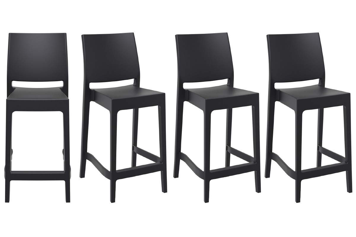 Sgabelli da bar di design impilabili 65 cm neri (set di 4) CALAO