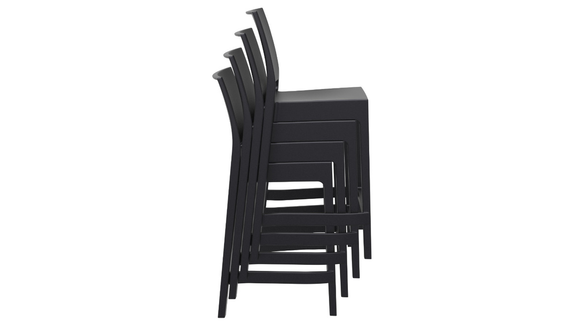 Sgabelli da bar di design impilabili 65 cm neri (set di 4) CALAO