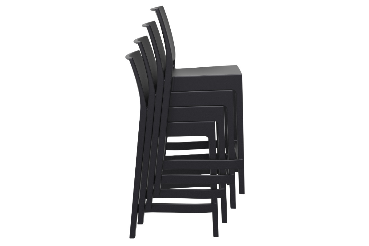 Sgabelli da bar di design impilabili 65 cm neri (set di 4) CALAO