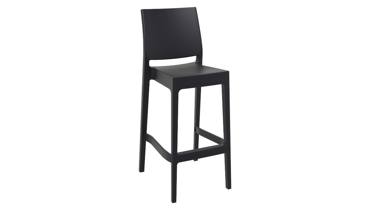 Sgabelli da bar di design impilabili 75 cm neri (set di 4) CALAO