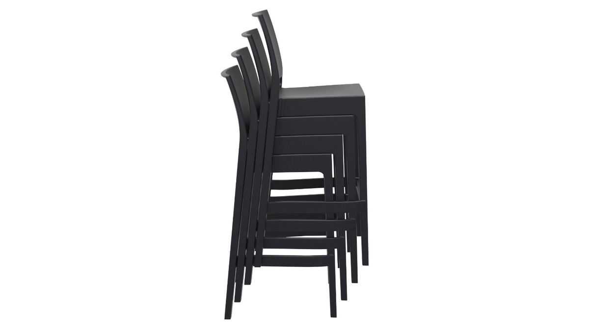 Sgabelli da bar di design impilabili 75 cm neri (set di 4) CALAO