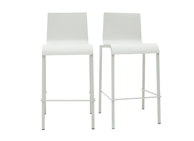 Sgabelli da bar di design impilabili bianchi H65 cm (set di 2) KUPA