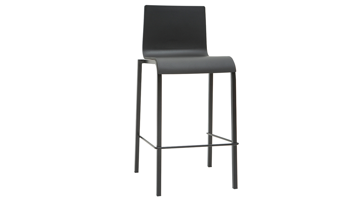 Sgabelli da bar di design impilabili neri H65 cm (set di 2) KUPA