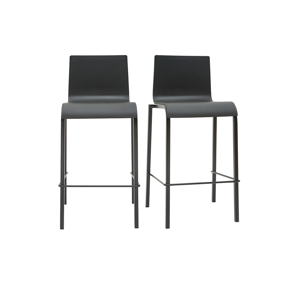 Sgabelli da bar di design impilabili neri H65 cm (set di 2) KUPA