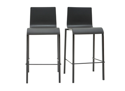 Sgabelli da bar di design impilabili neri H65 cm (set di 2) KUPA