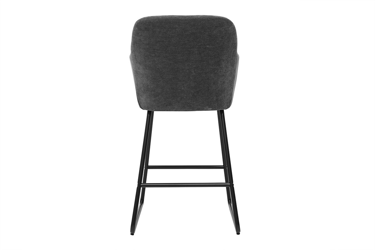 Sgabelli da bar effetto velluto grigio scuro H65 cm (set di 2) AMIKA