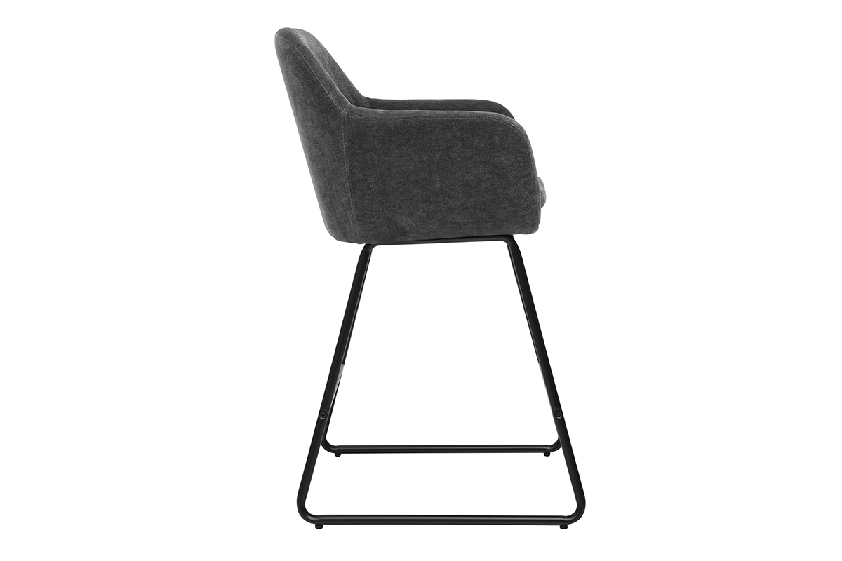 Sgabelli da bar effetto velluto grigio scuro H65 cm (set di 2) AMIKA