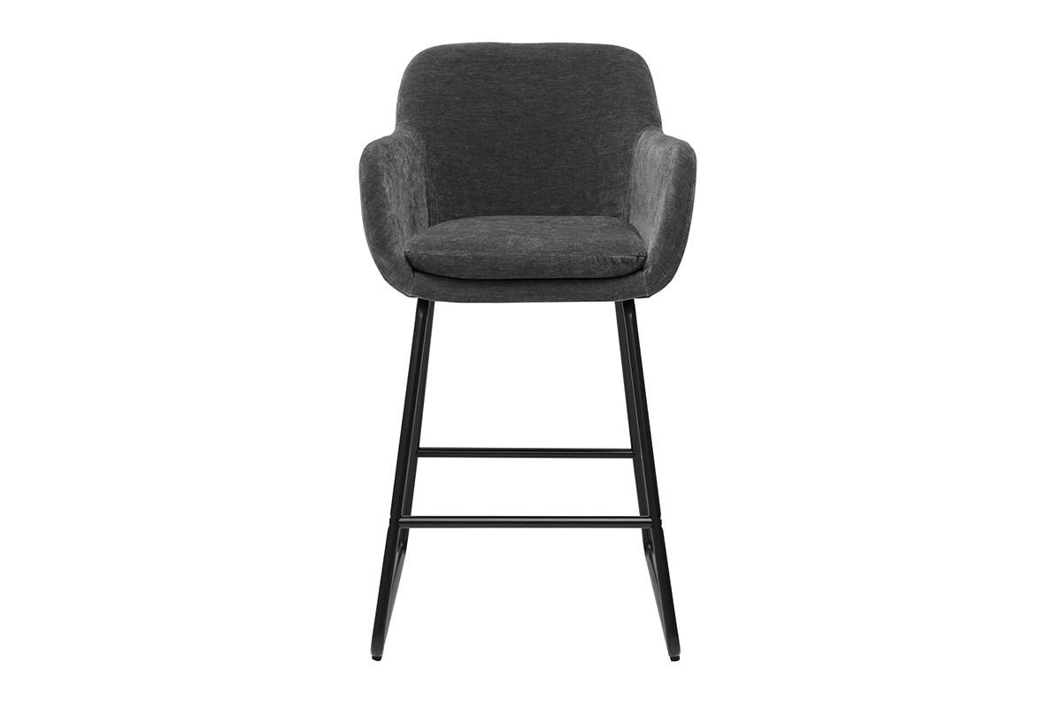 Sgabelli da bar effetto velluto grigio scuro H65 cm (set di 2) AMIKA