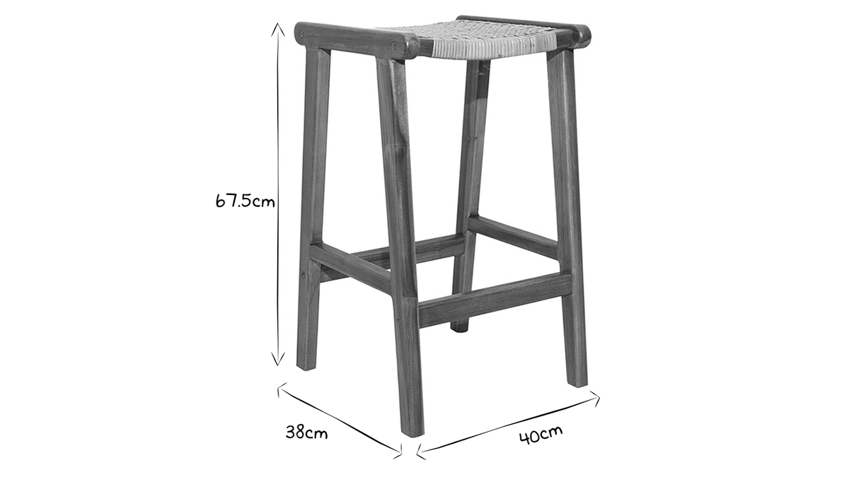 IDZO Sgabelli Da Bar In Rattan Set Di 2 – Altezza 90 Cm, Con Cuscini, Struttura In Acciaio, Portata 181 Kg, Per Esterni E Cucina