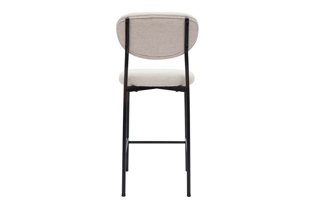 Sgabelli da bar fissi in tessuto effetto velluto beige testurizzato H65 cm (set da 2) BREKA
