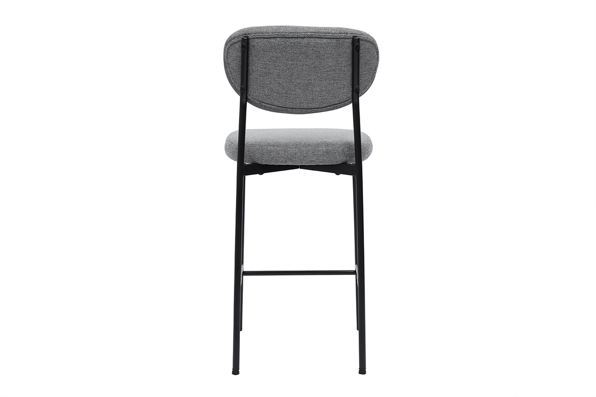 Sgabelli da bar fissi in tessuto effetto velluto grigio chiaro testurizzato H65 cm (set di 2) BREKA