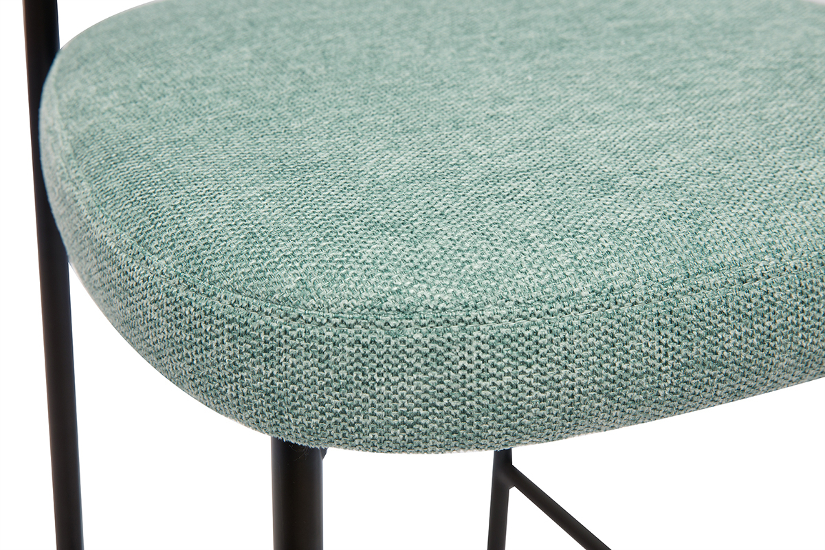 Sgabelli da bar fissi in tessuto effetto velluto testurizzato color celadon H65 cm (set di 2) BREKA