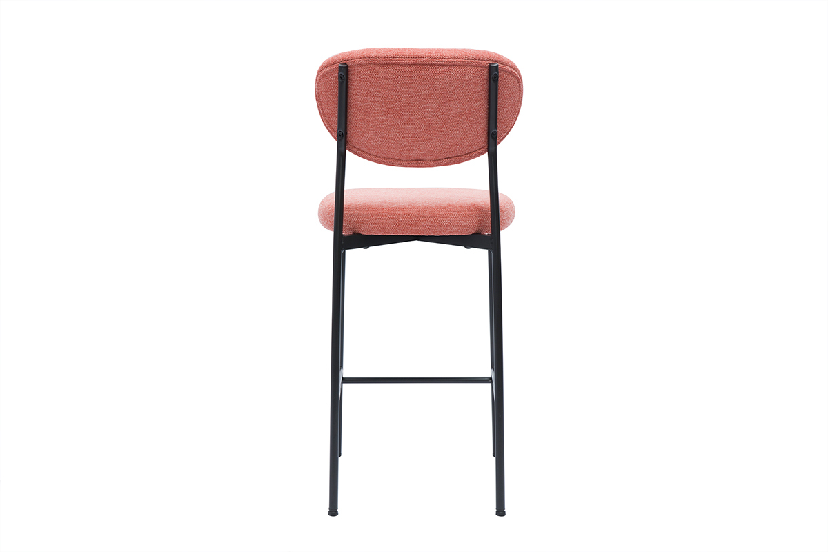 Sgabelli da bar fissi in tessuto effetto velluto testurizzato terracotta H65 cm (set di 2) BREKA